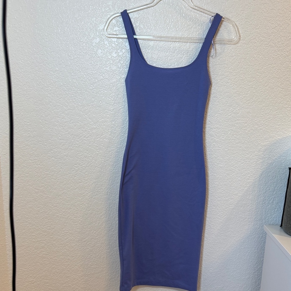 Zara Periwinkle Scoop Neck Midi Dress